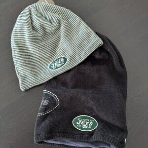 TWO New York Jets Beanies Knitted Hats
